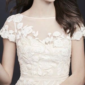 MELISSA SWEET wedding dress - floral illusion cap sleeve wedding dress (petite)